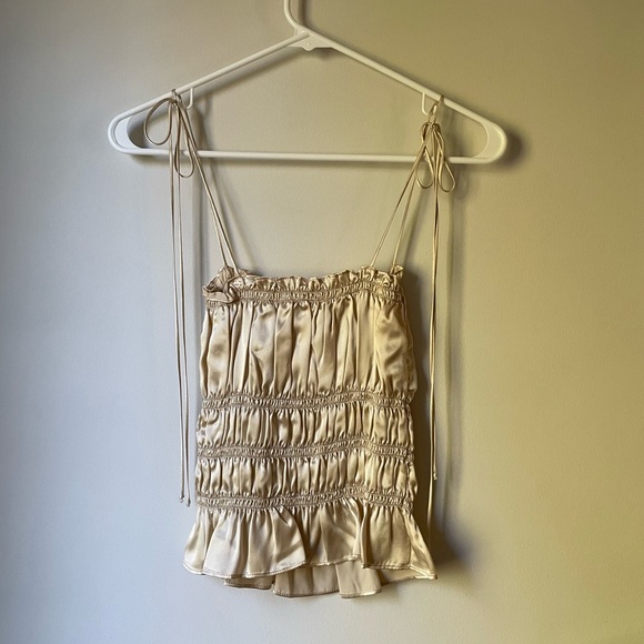 NWT Reformation Viviana Silk Top Ivory Sz S - Picture 5 of 9